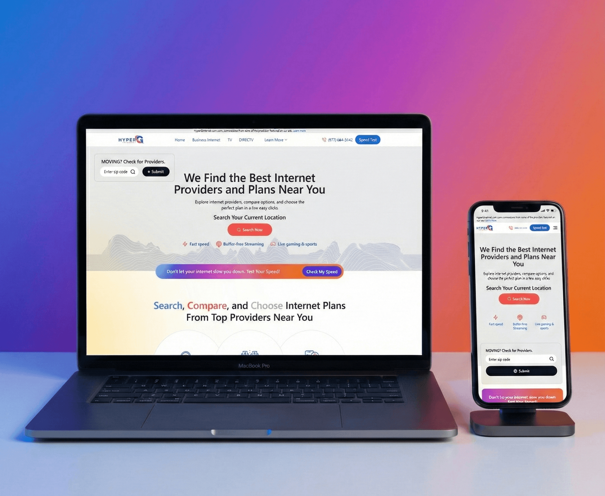 HyperG Internet — project mockup