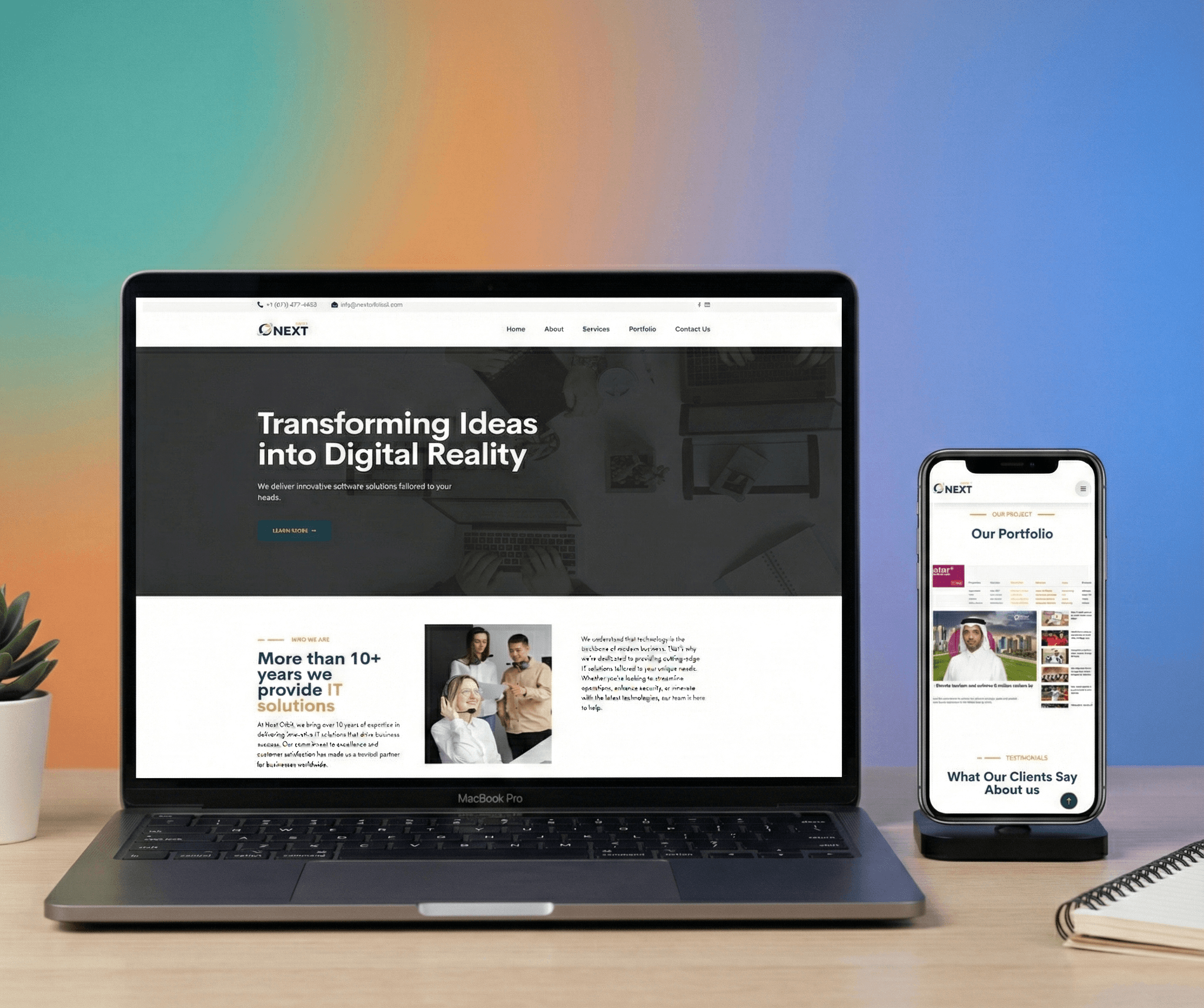 Next Orbit Solutions — project mockup