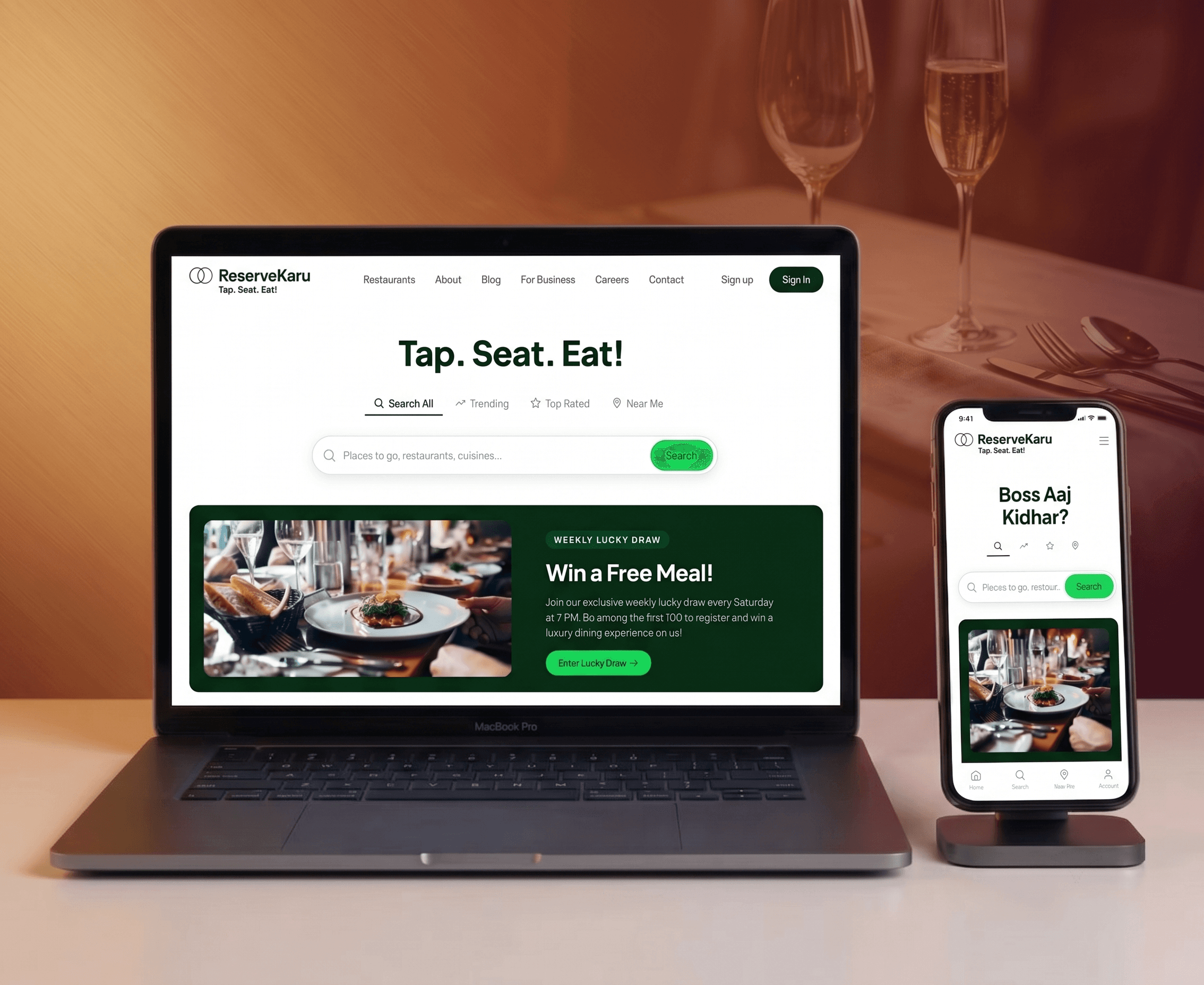 Reserve Karu — project mockup